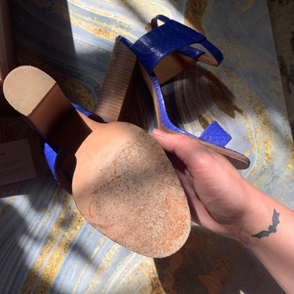 Coach • Lexey Cobalt Snakeskin Heels - Picture 5 of 8